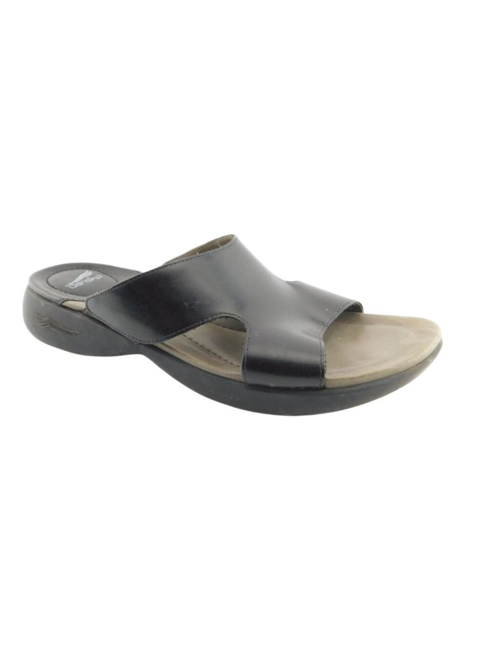 DANSKO Black Leather Open Toe Slip-on Slides Sandals 40